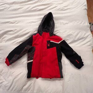 Spyder Juniors Ski/Snowboard Jacket (Size 7), Red/Black